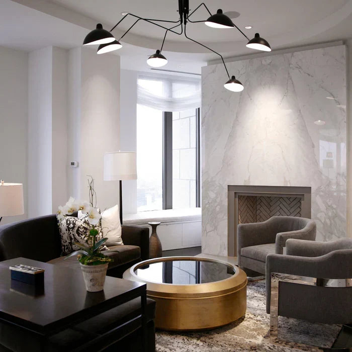 Black Ceiling Lamp with Swivel Arms – Modern Design