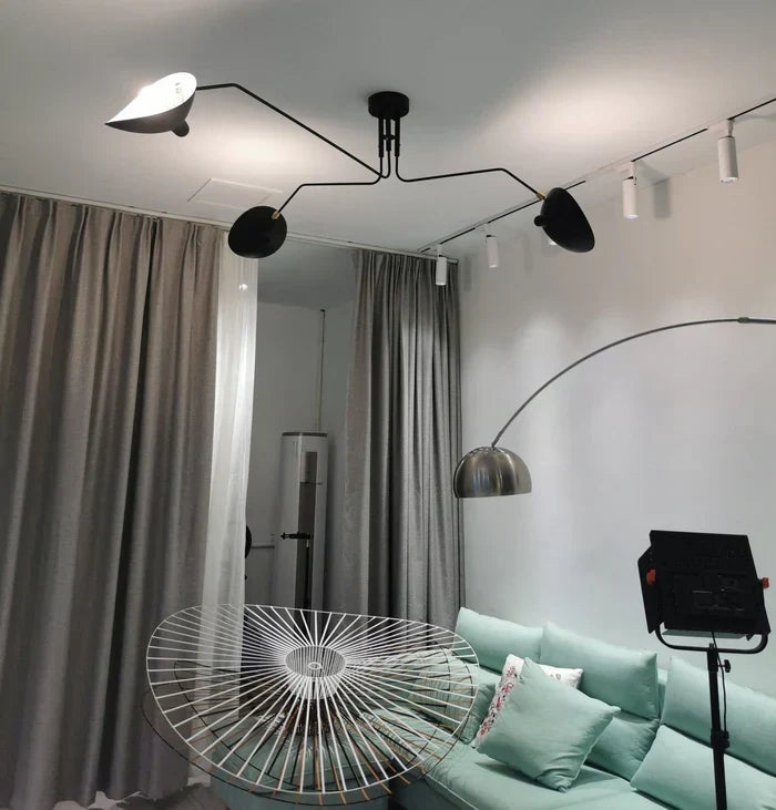 Black Ceiling Lamp with Swivel Arms – Modern Design