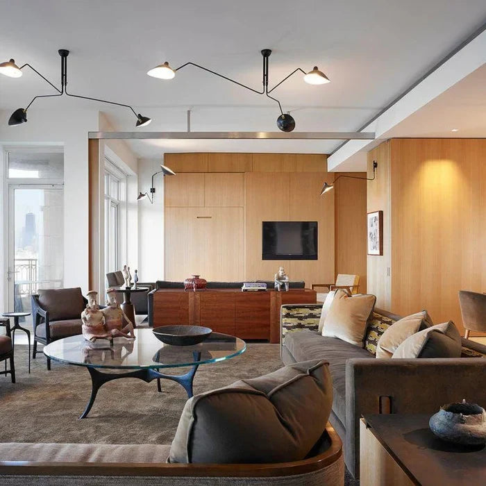 Black Ceiling Lamp with Swivel Arms – Modern Design