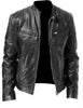 Rugged Leather Motorcycle Biker Jacket for Men