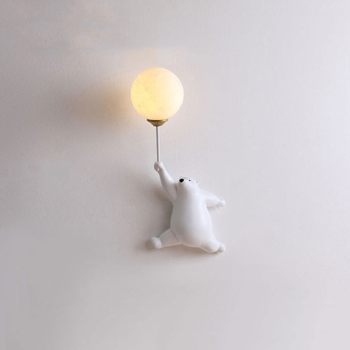 Süße Bären-Wandlampe mit Ballon-Licht, dekorativ fürs Kinderzimmer