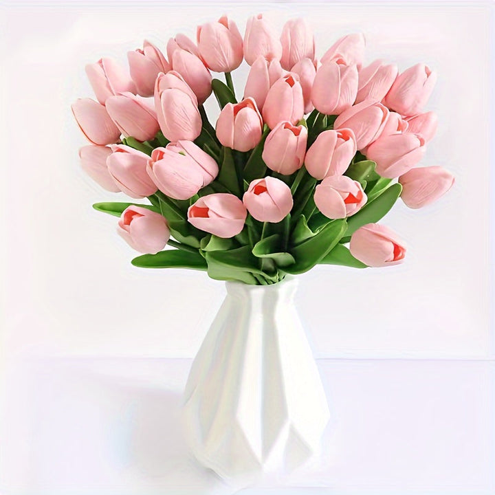 Set mit 15 Realistischen Kunsttulpen – Perfekt für Hochzeiten, Feste und Wohndekoration