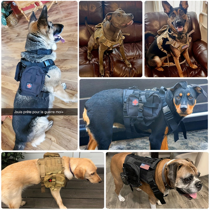 Tactical Dog Harness with Pockets – Durable Nylon Harness for Training and Adventures