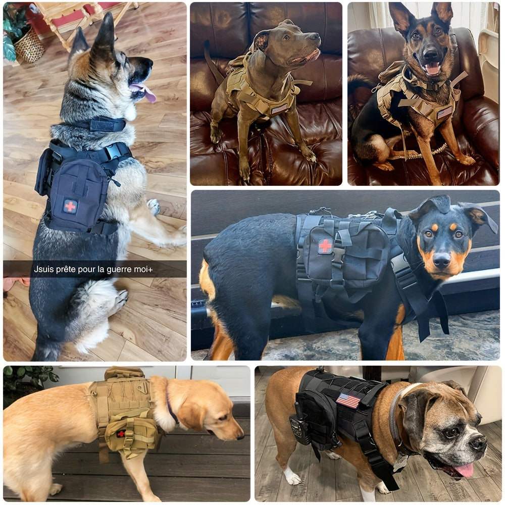 Taktisches Hundegeschirr mit Taschen – Robustes Nylon-Geschirr für Training und Abenteuer