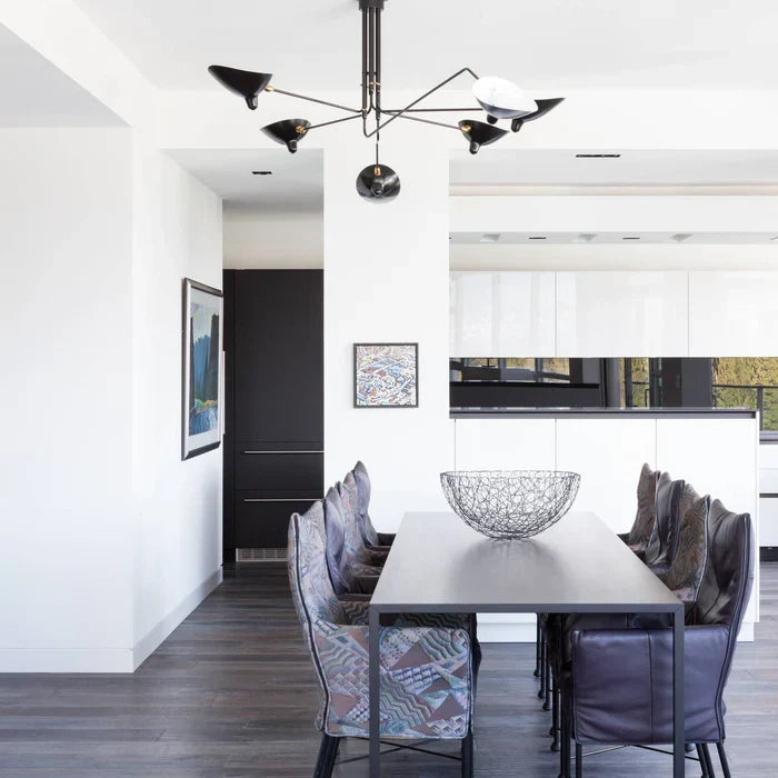 Black Ceiling Lamp with Swivel Arms – Modern Design