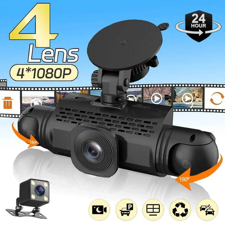 Auto-Dashcam 360° | DashGard Pro CX360 | Full-HD-Fahrtenschreiber mit Nachtsicht & Parküberwachung