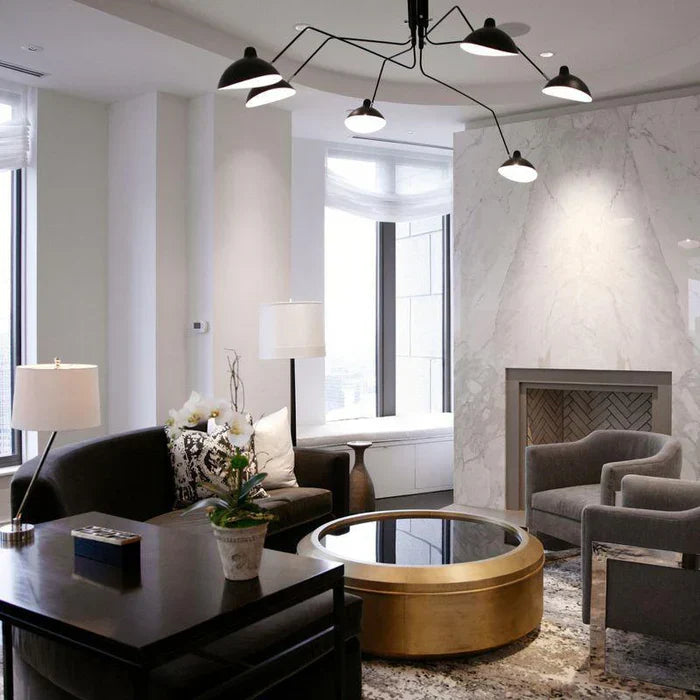 Black Ceiling Lamp with Swivel Arms – Modern Design