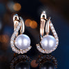 Champagne Gold Pearl Diamond Earrings