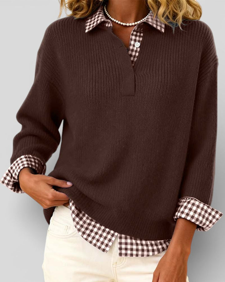 Smart Knitted V-Neck Jumper