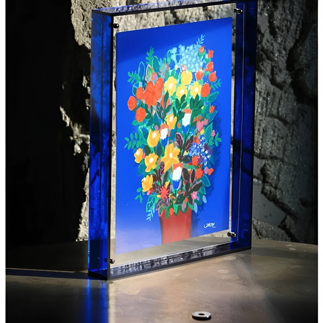 Neon Acrylic Picture Frame – Retro 1980s Style, Modern Decorative Photo Frame