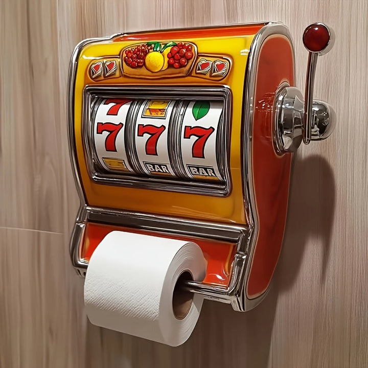 Jackpot Toilet Roll Holder – Slot Machine Design & Wall-Mounted