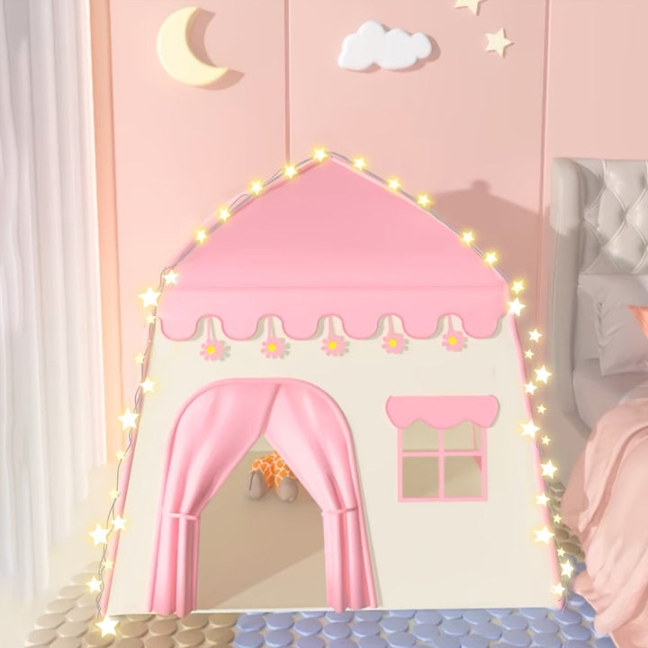 Princess Flower Tent for Kids – With Star Lighting and Toy Accessories