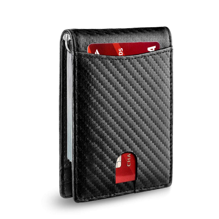 Men's Slim RFID Wallet | Leather Card Holder | Black