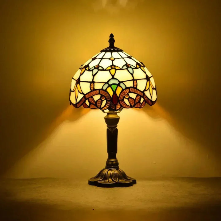 Antique Coloured Glass Lamp - Timeless Elegance & Craftsmanship