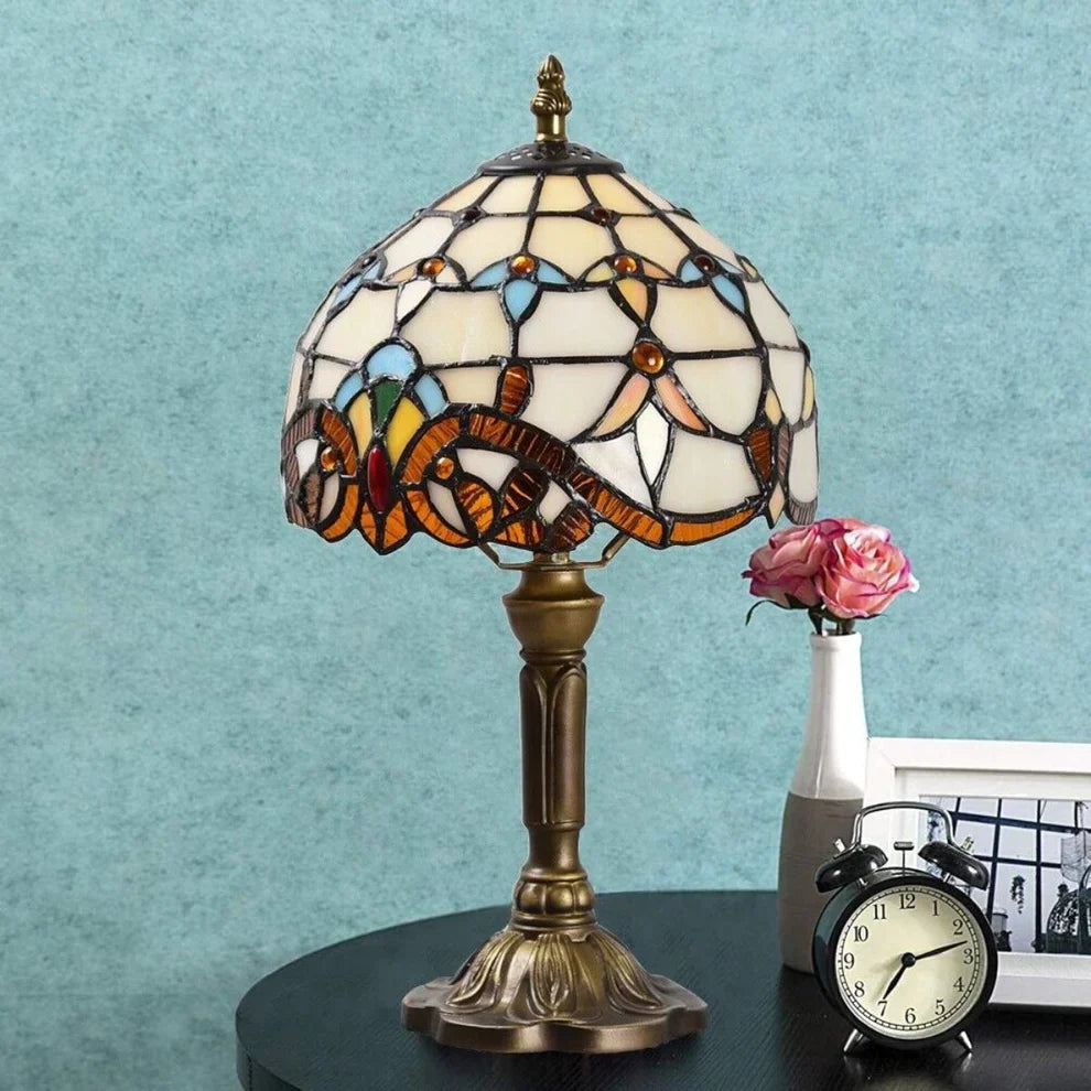 Antique Coloured Glass Lamp - Timeless Elegance & Craftsmanship