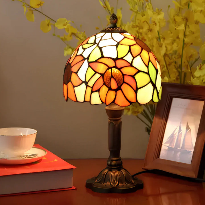 Antique Coloured Glass Lamp - Timeless Elegance & Craftsmanship