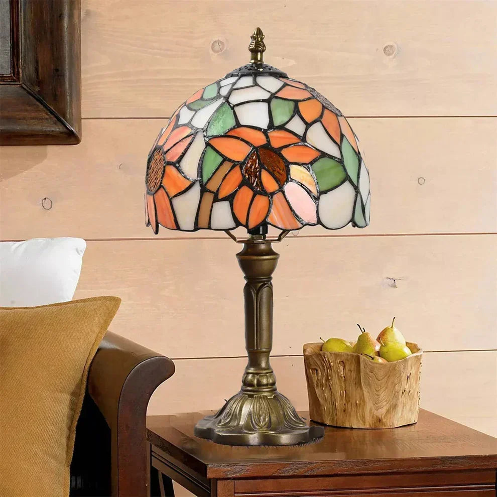Antique Coloured Glass Lamp - Timeless Elegance & Craftsmanship