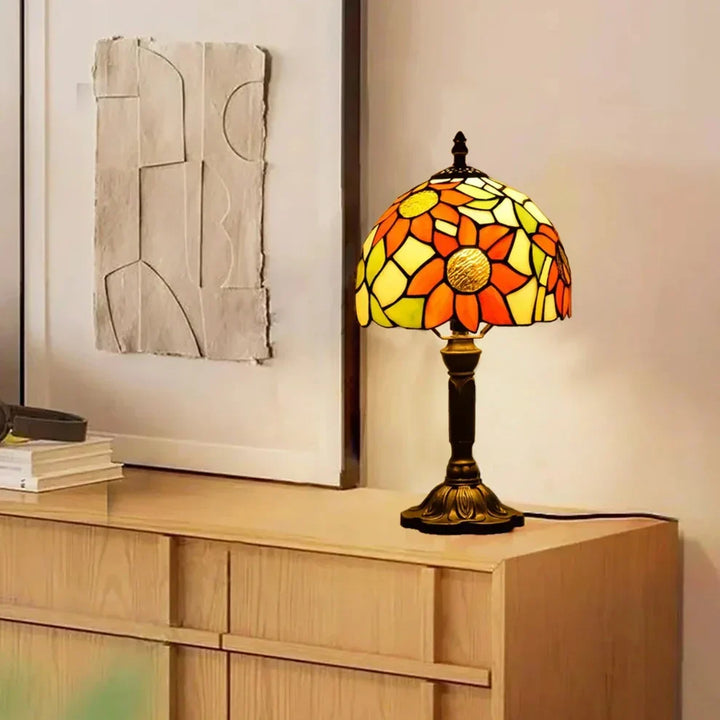 Antique Coloured Glass Lamp - Timeless Elegance & Craftsmanship