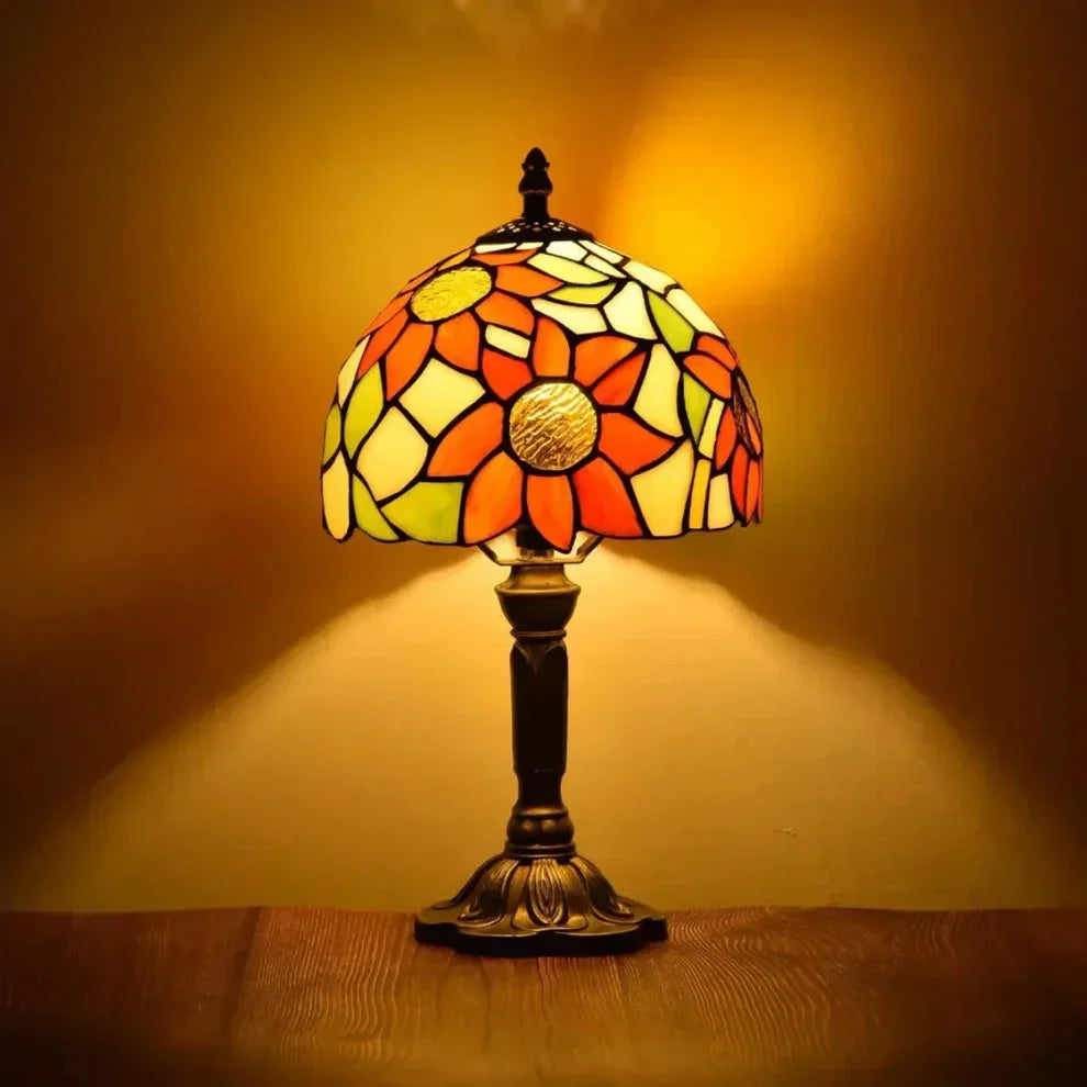 Antique Coloured Glass Lamp - Timeless Elegance & Craftsmanship
