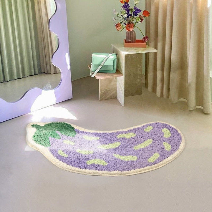 Rutschfeste Badematte mit Bananen- oder Auberginen-Design - ZestPad