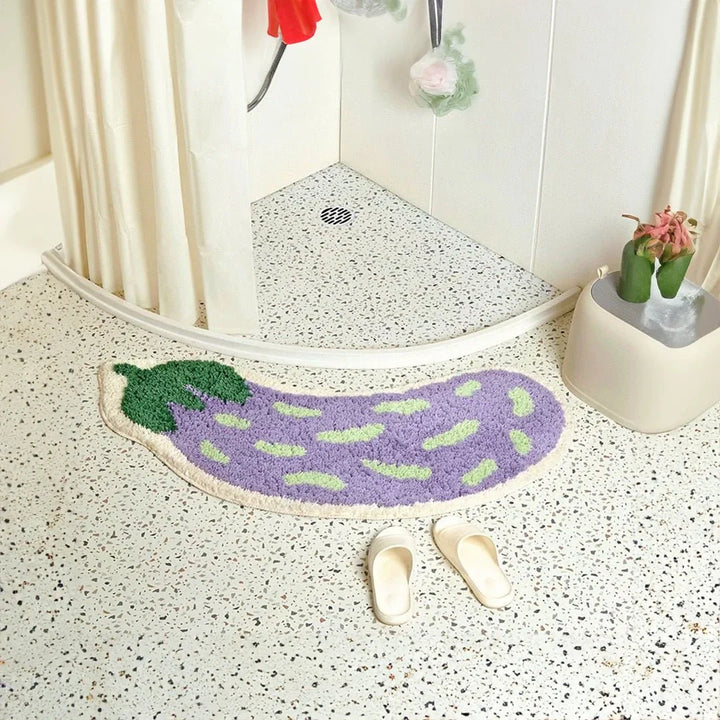 Rutschfeste Badematte mit Bananen- oder Auberginen-Design - ZestPad