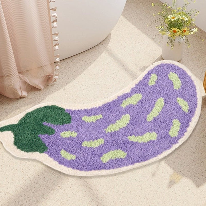 Rutschfeste Badematte mit Bananen- oder Auberginen-Design - ZestPad