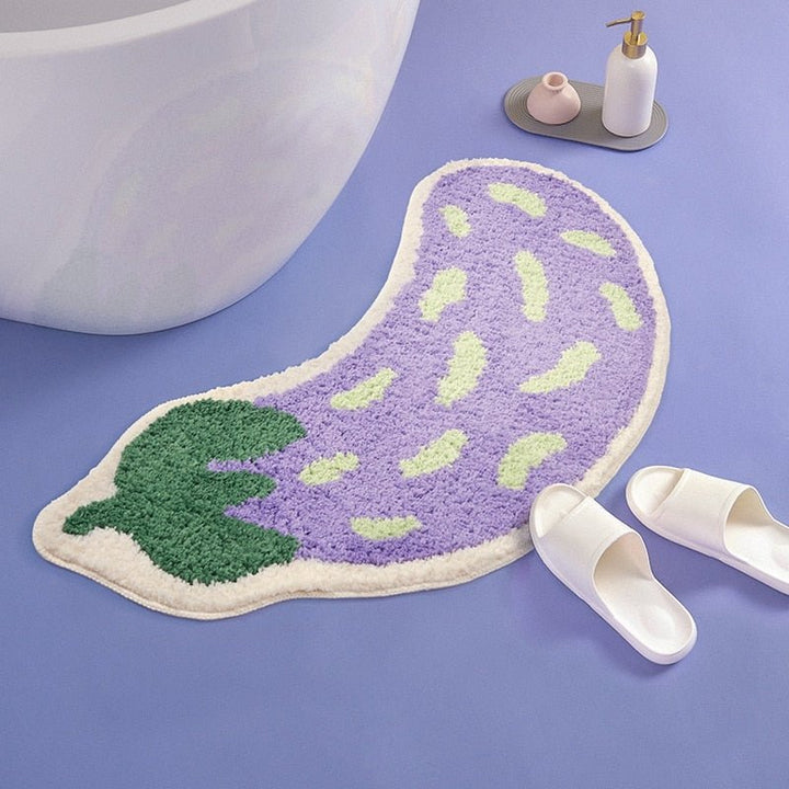 Rutschfeste Badematte mit Bananen- oder Auberginen-Design - ZestPad