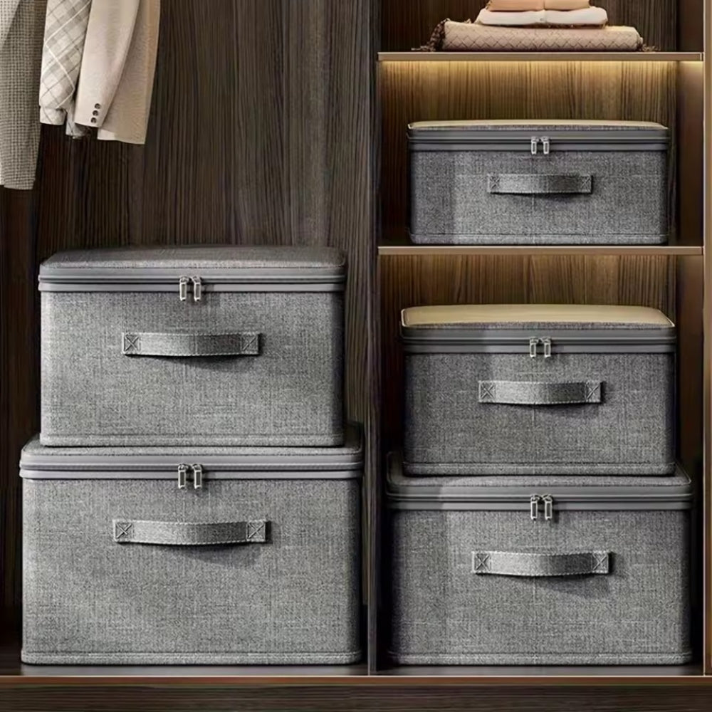 Storage Box with Fabric Lid | Foldable and Compact | Faltiva