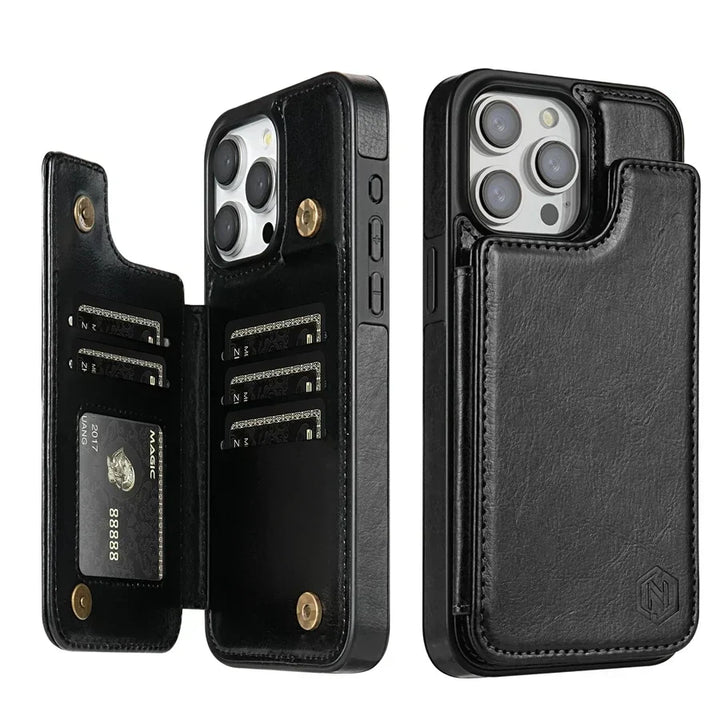 LeatherGuard | Elegant Leather Case with Card Compartments and Magnetic Closure | Vanero