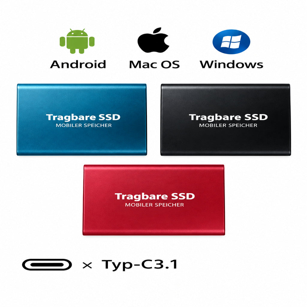 Portable High-Speed SSD, USB-C 1050 MB/s (2 TB)