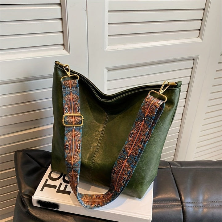 Geometric Oversized Bag – Large-Capacity Shoulder Bag with Retro Style