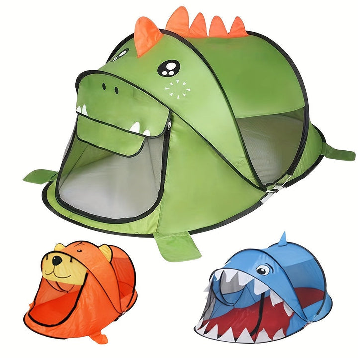 Pop-Up Play Tent Set for Kids with Dinosaurs, Sharks and Bears with UPF 50 Sun Protection – Breathable and Portable for Babies and Toddlers
