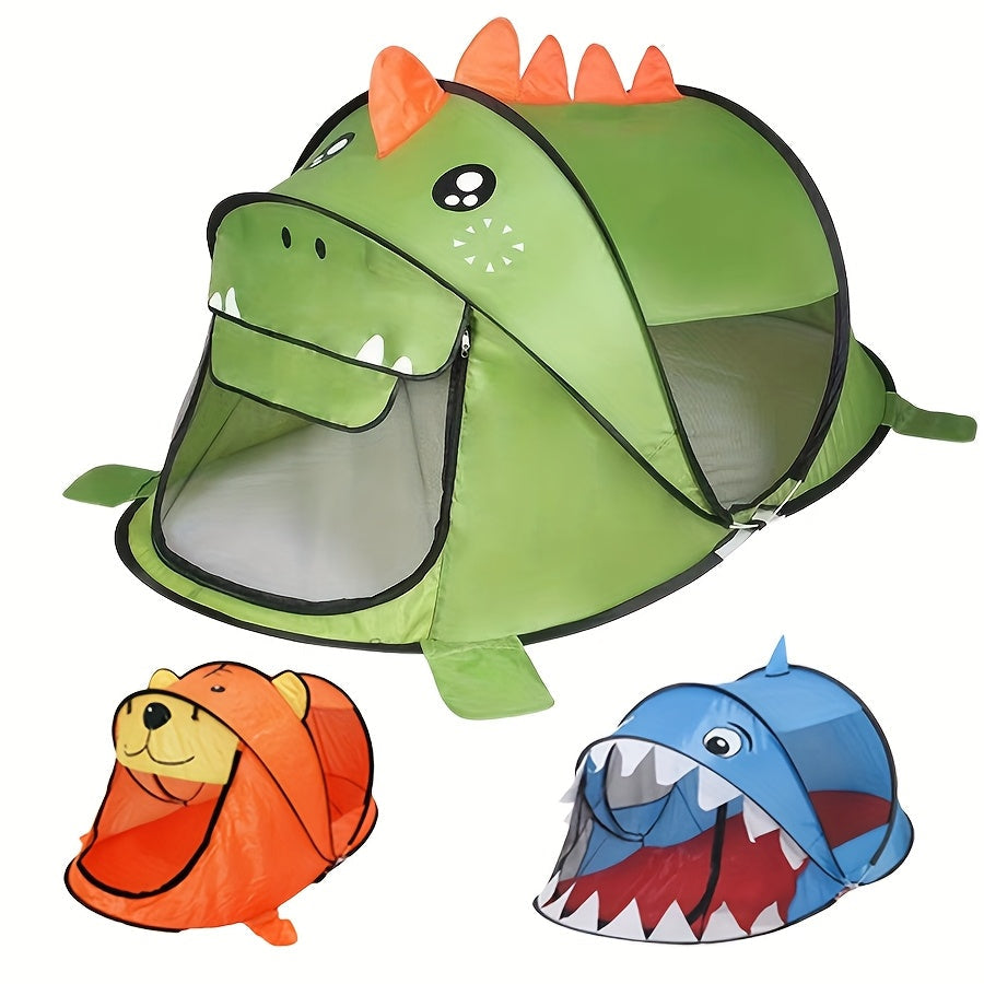 Set Pop-up-Spielzelte für Kinder mit Dinosauriern, Haien und Bären mit UPF-50-Sonnenschutz – Atmungsaktiv und tragbar für Babys und Kleinkinder