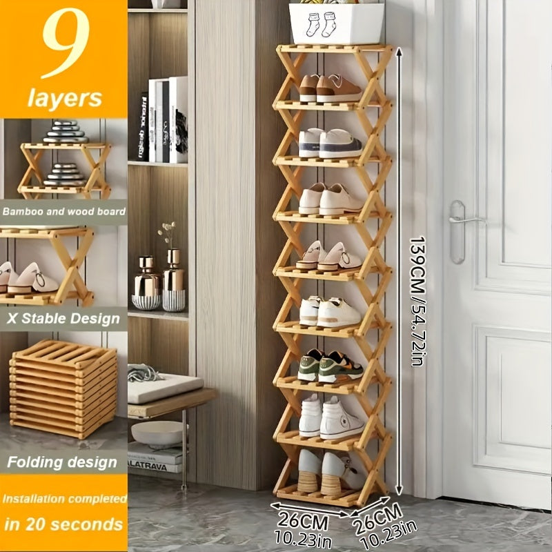 Functional Bamboo Shoe Rack – Compact and Flexible for Small Spaces