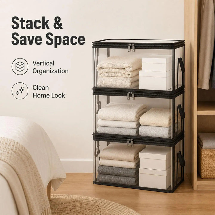 Transparent Storage Bags – Wardrobe and Moving Organiser