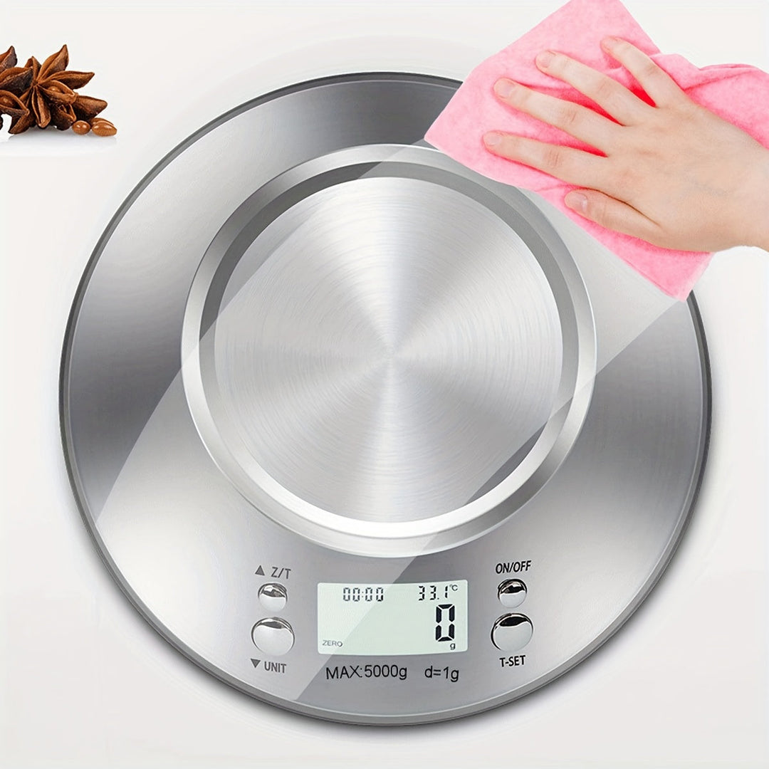 Digital Kitchen Scale with Stainless Steel Bowl – Precision with Temperature Sensor and Timer Function for Cooking and Baking