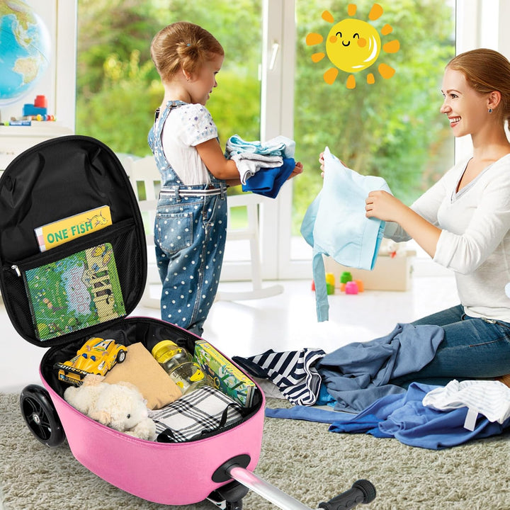 2-in-1 Kids' Scooter Suitcase with LED Wheels