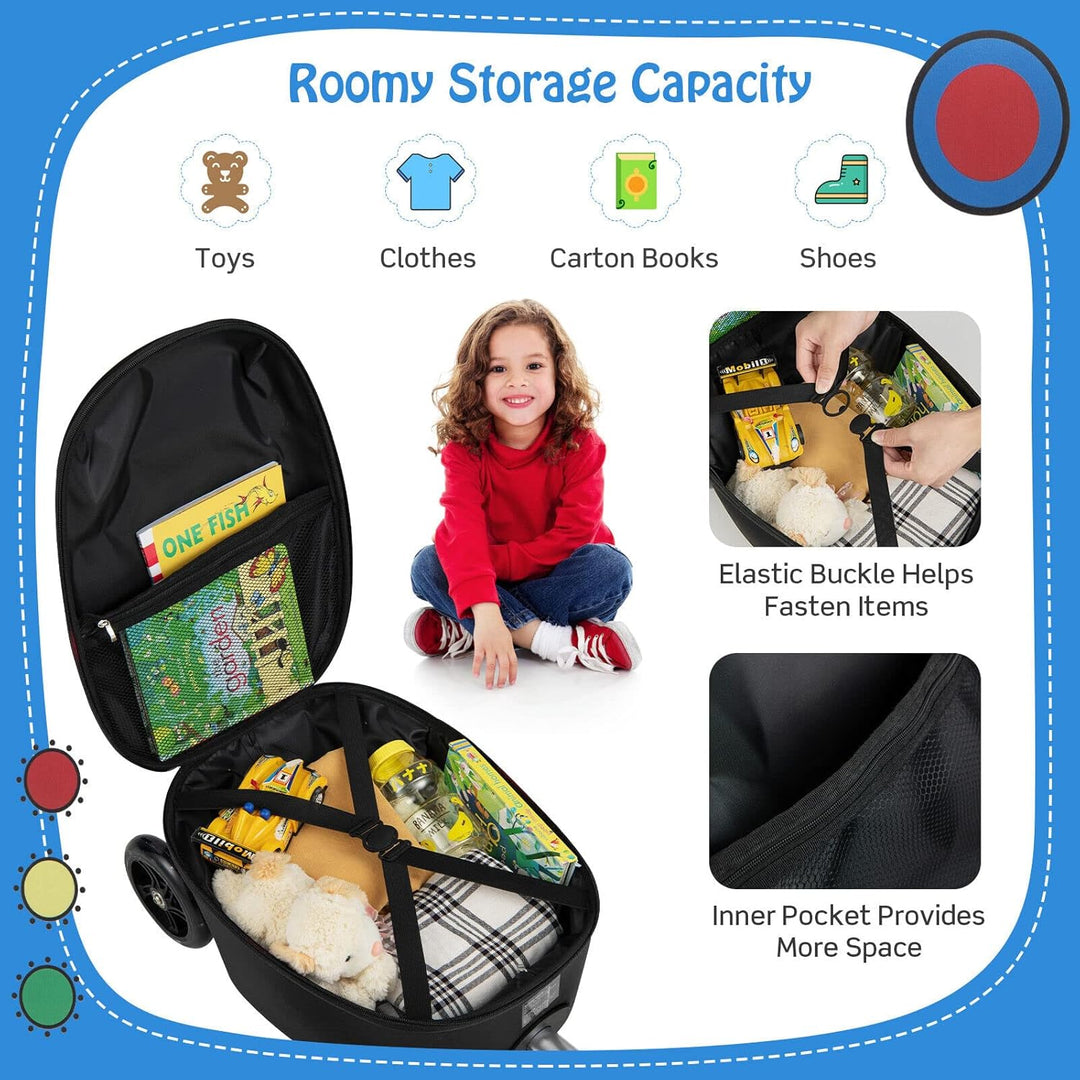 2-in-1 Kids' Scooter Suitcase with LED Wheels