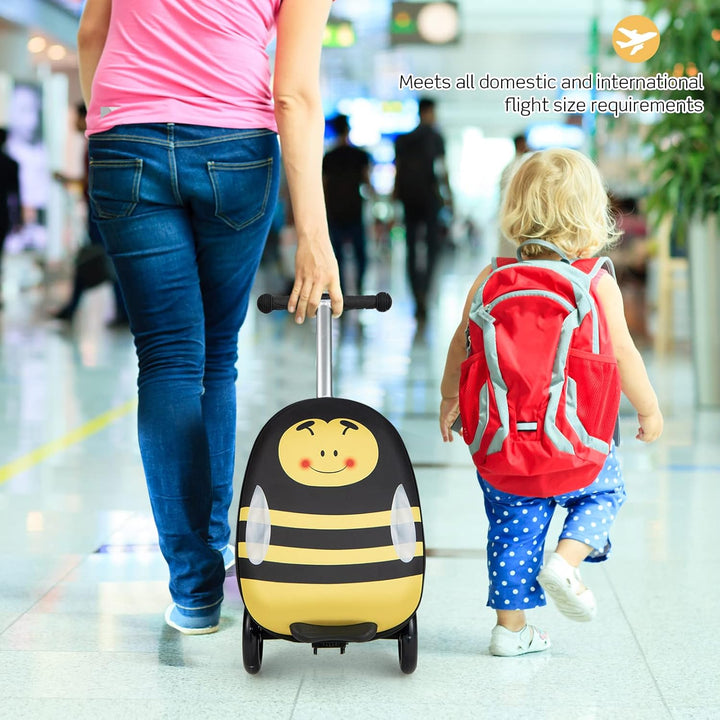 2-in-1 Kids' Scooter Suitcase with LED Wheels