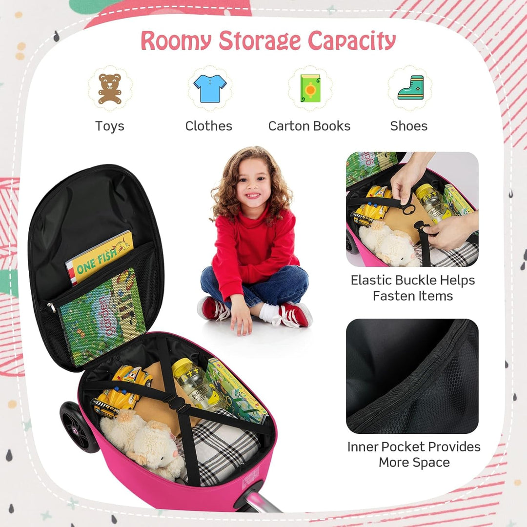 2-in-1 Kids' Scooter Suitcase with LED Wheels
