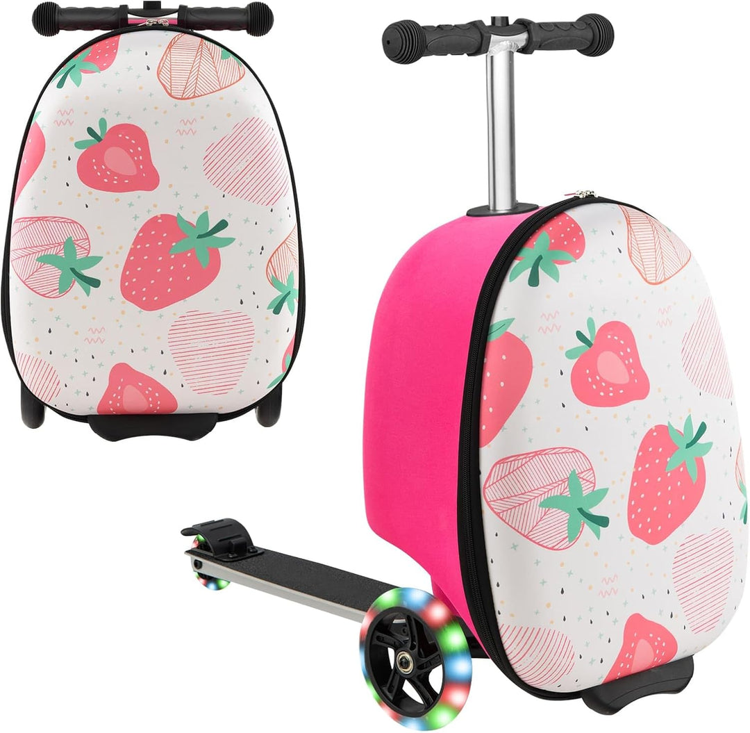 2-in-1 Kids' Scooter Suitcase with LED Wheels