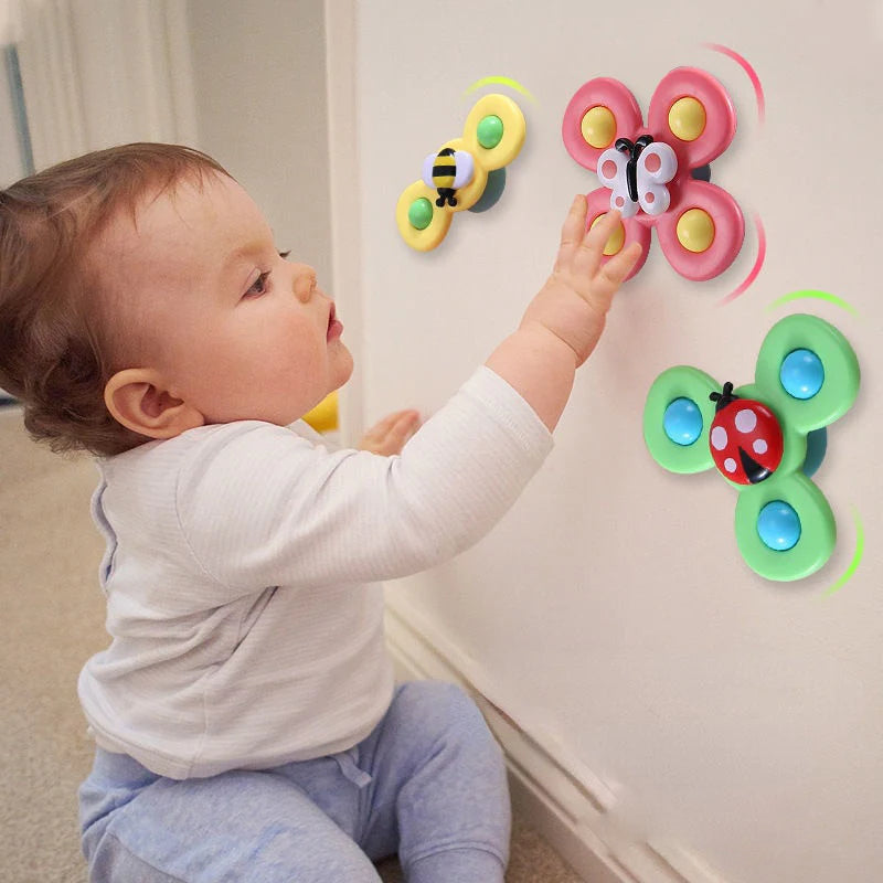PurePlay Montessori Spinner Toy | Suction Cup Sensory Toy for Babies – Great for Tables, Windows and Highchairs
