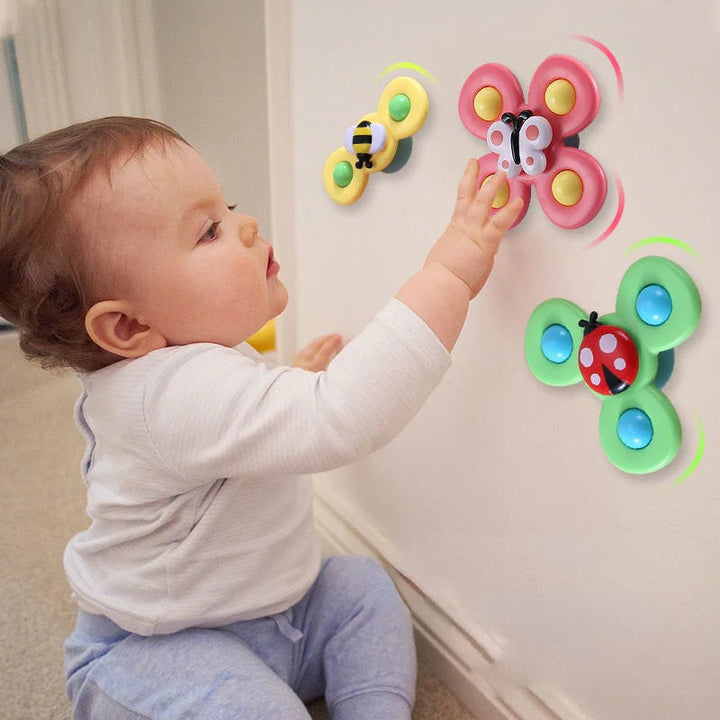 PurePlay Montessori Spinner Toy | Suction Cup Sensory Toy for Babies – Great for Tables, Windows and Highchairs