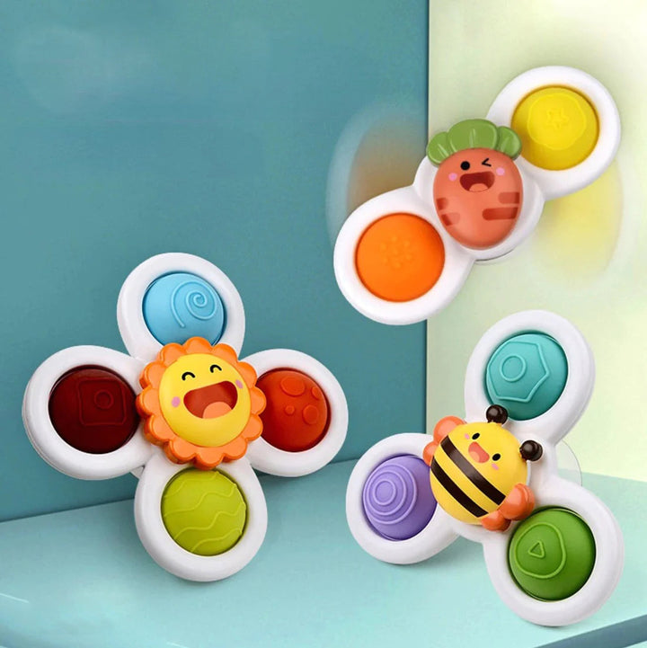 PurePlay Montessori-Spinner-Spielzeug | Sensorisches Spielzeug mit Saugnapf für Kinder – ideal für Tische, Fenster und Hochstühle