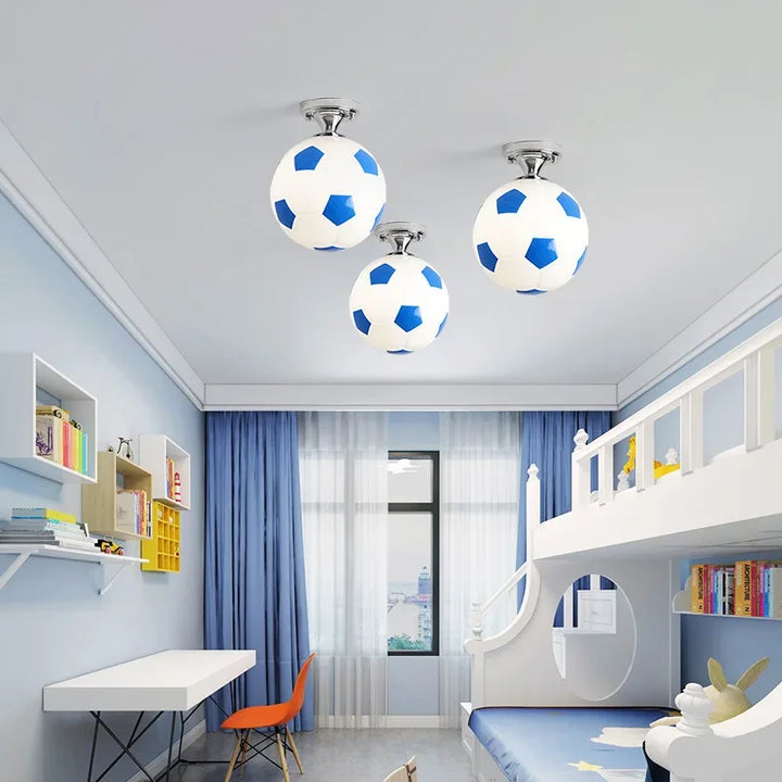 Football-Themed Ceiling Lamp – GoalBright