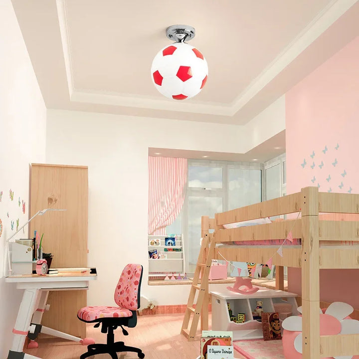 Football-Themed Ceiling Lamp – GoalBright