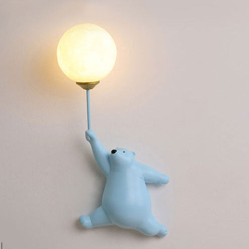 Süße Bären-Wandlampe mit Ballon-Licht, dekorativ fürs Kinderzimmer