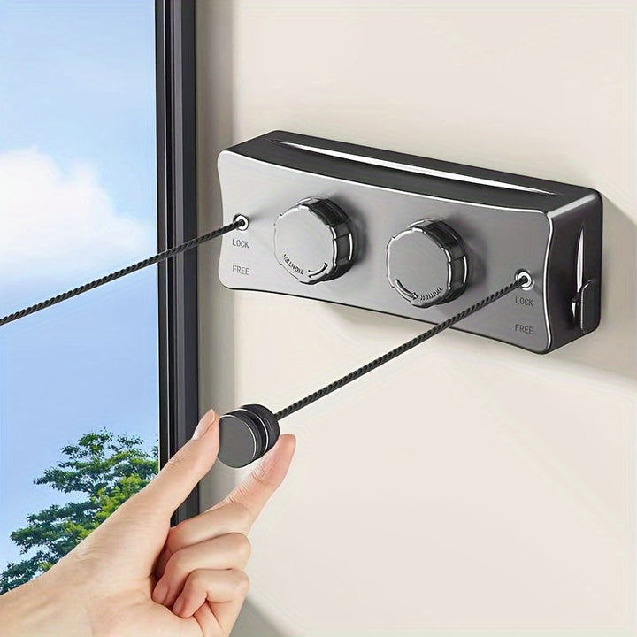 FlexiLine Double Retractable Clothesline for Heavy Loads - Compact, Space-Saving Design