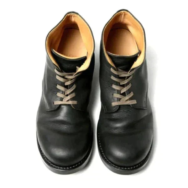 Men's Retro Leather Lace-Up Boots with Non-Slip Sole