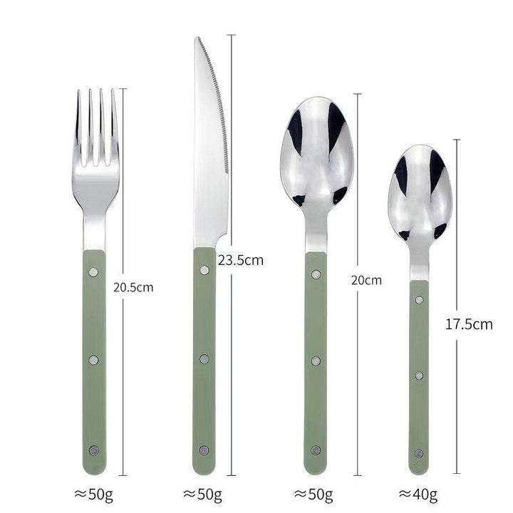 Set of 24 Stainless Steel Cutlery Pieces with Engraved Design – BistroLine